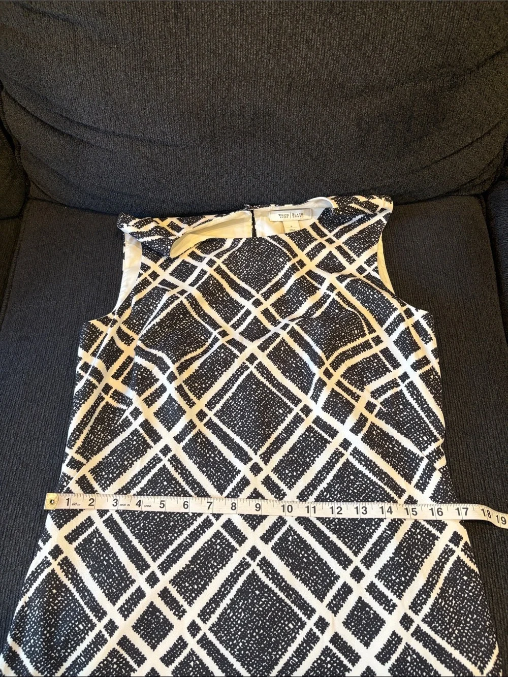 White House Black Market Black and White Plaid Midi Skirt-Size 8